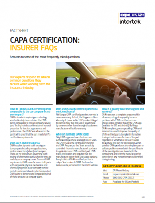 Responses to several common questions regarding CAPA Certified Part testing and usage.